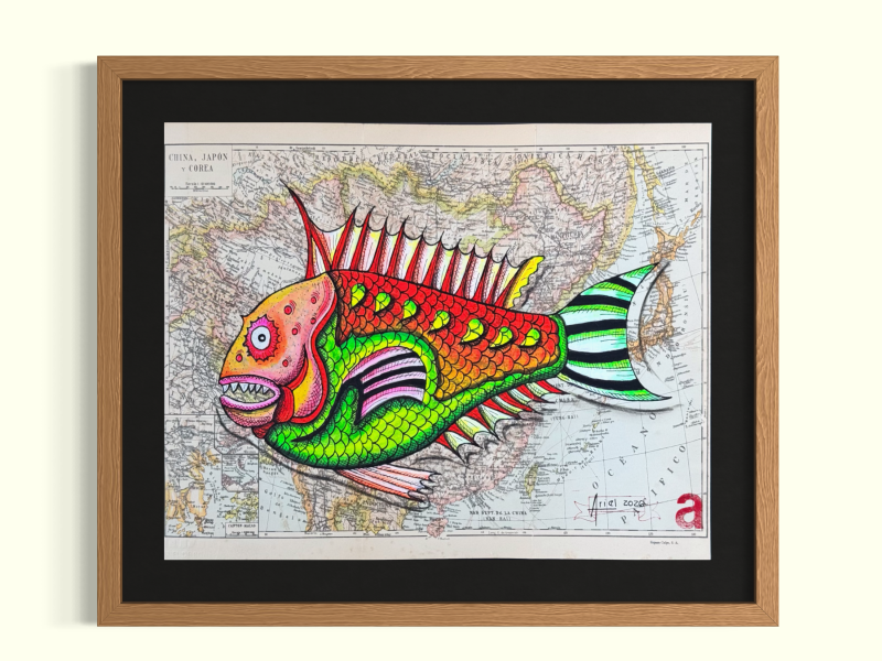 Fish Green & Red